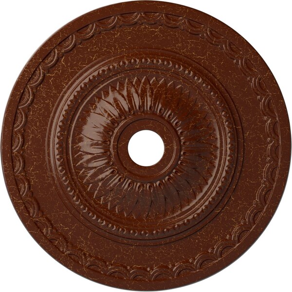 Ekena Millwork Sunflower Medallion (Canopies up to 5 5/8"), 29 1/2"OD x 3 5/8"ID x 1 5/8"P, Burnished Mahogany CM29SFBMC - main
